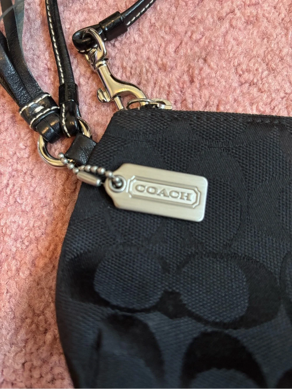 Coach black wristlet